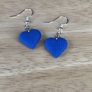 Blue Heart Earrings